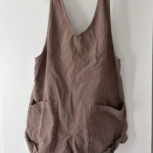 Free People Brown Utility Pocket Overall Dress
